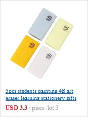 3 Pcs Soft Rubber 2B Pencil Eraser Student Art Sketch Painting Correction Supplies School Exam Writing Eraser Stationery
